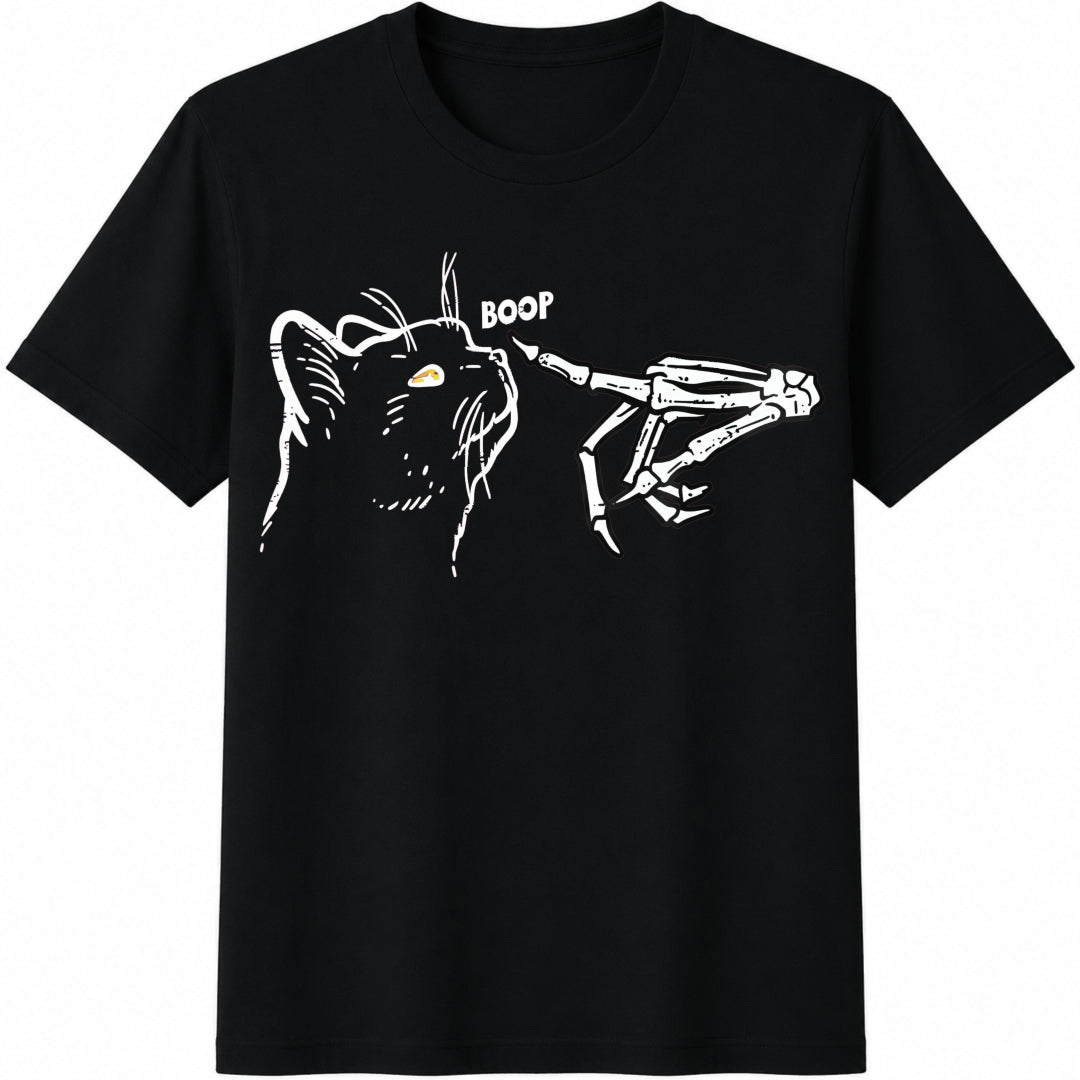 Cat And Skull Hand Cotton T-Shirt product image 1