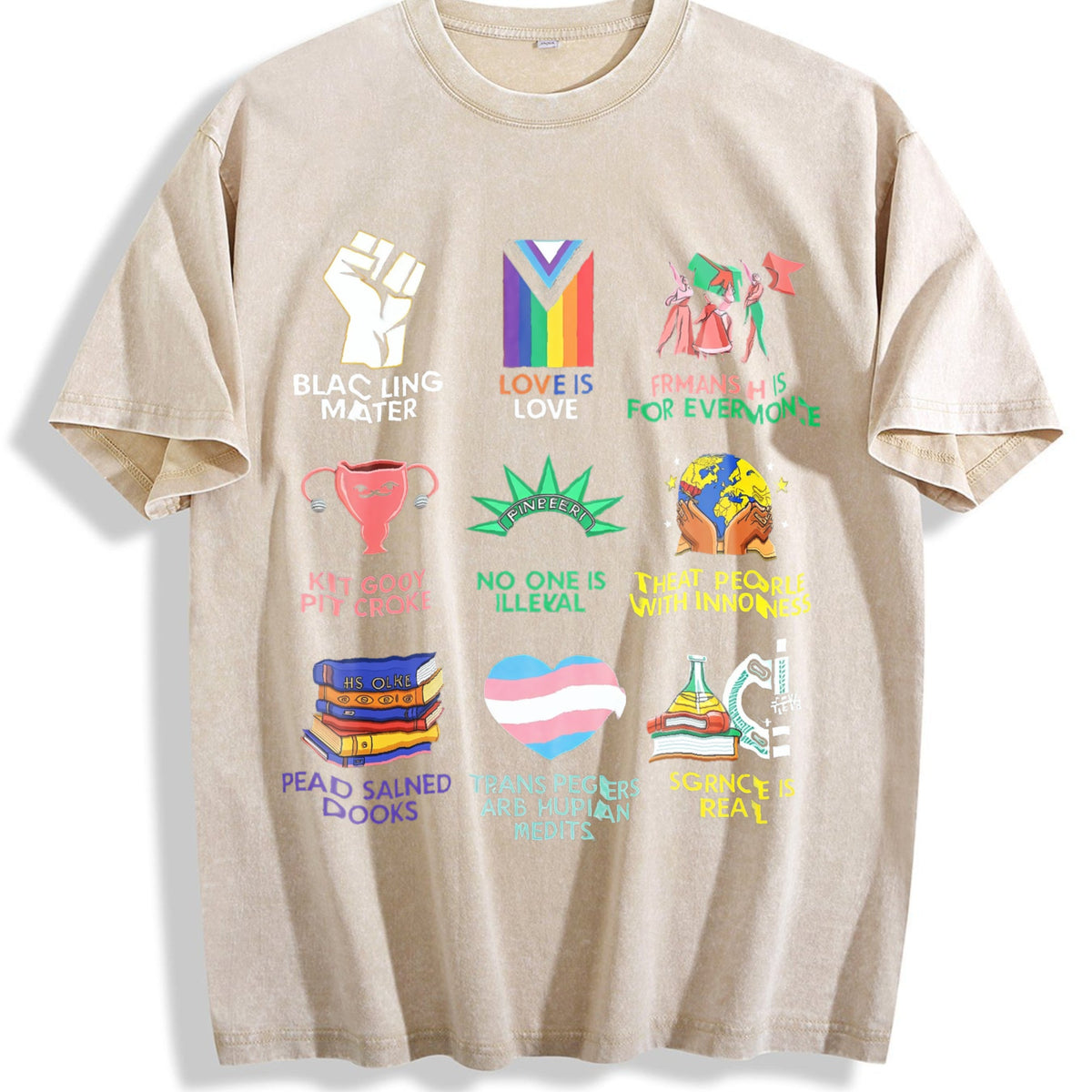 Big Fan Of Human Rights Vintage Washed T-Shirt product image 1