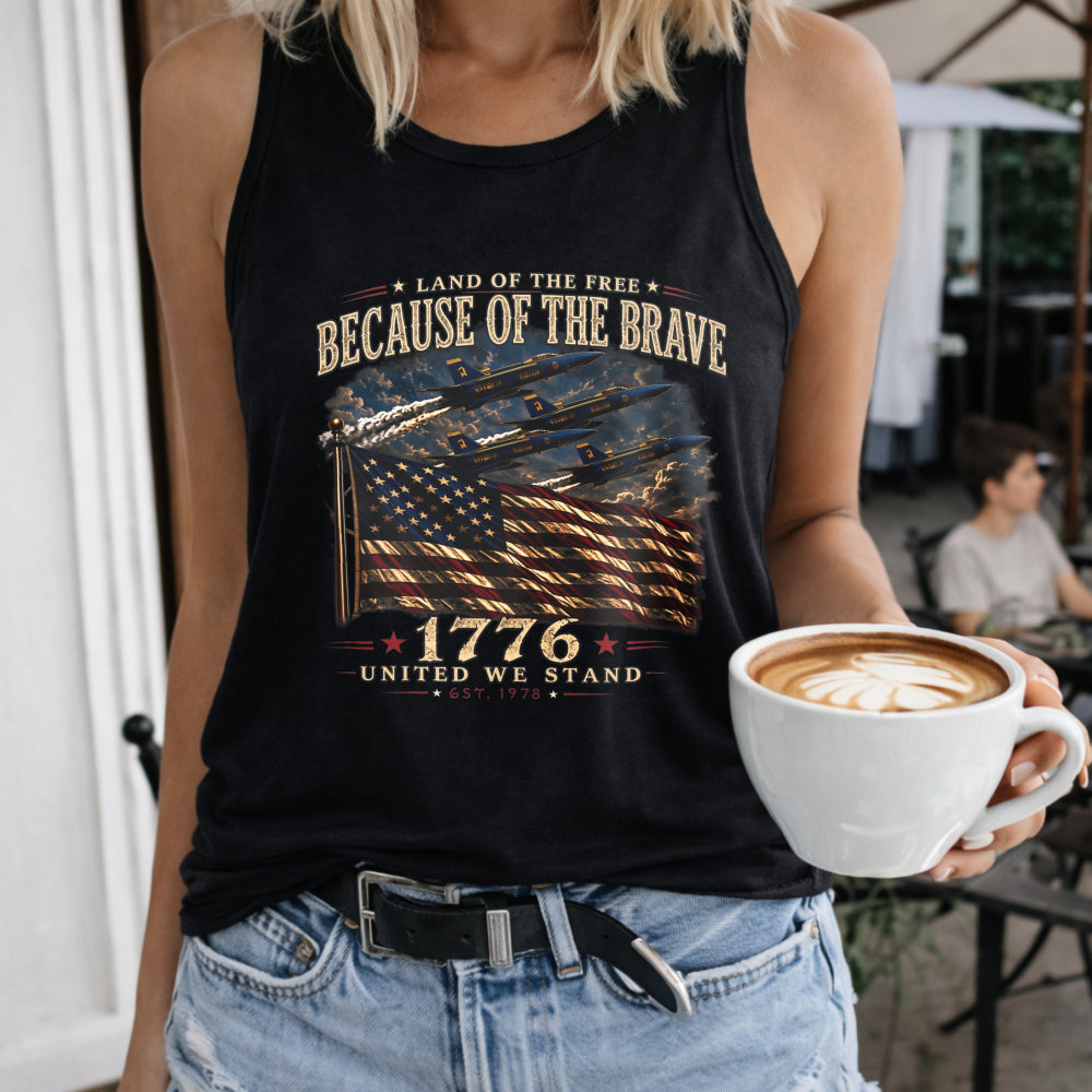 Because Of The Brave 1776 Flag Women's Tank Top