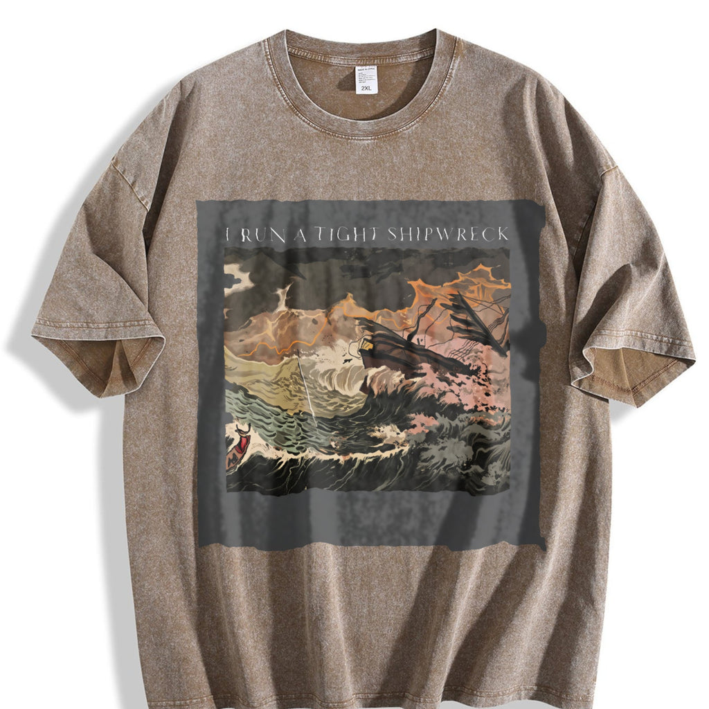 I Run a Tight Shipwreck Vintage Washed T-Shirt product image 3