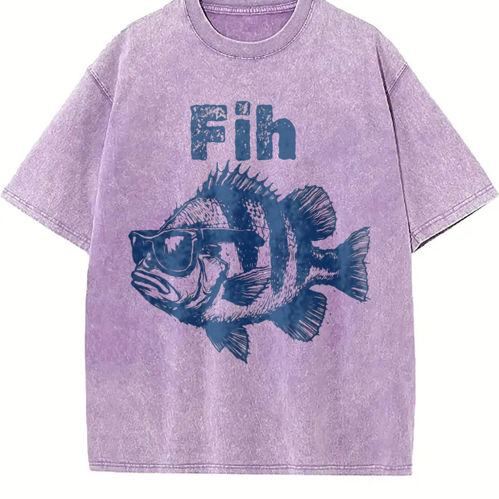 Fih Fish Meme 90s Vintage Washed T-Shirt product image 6
