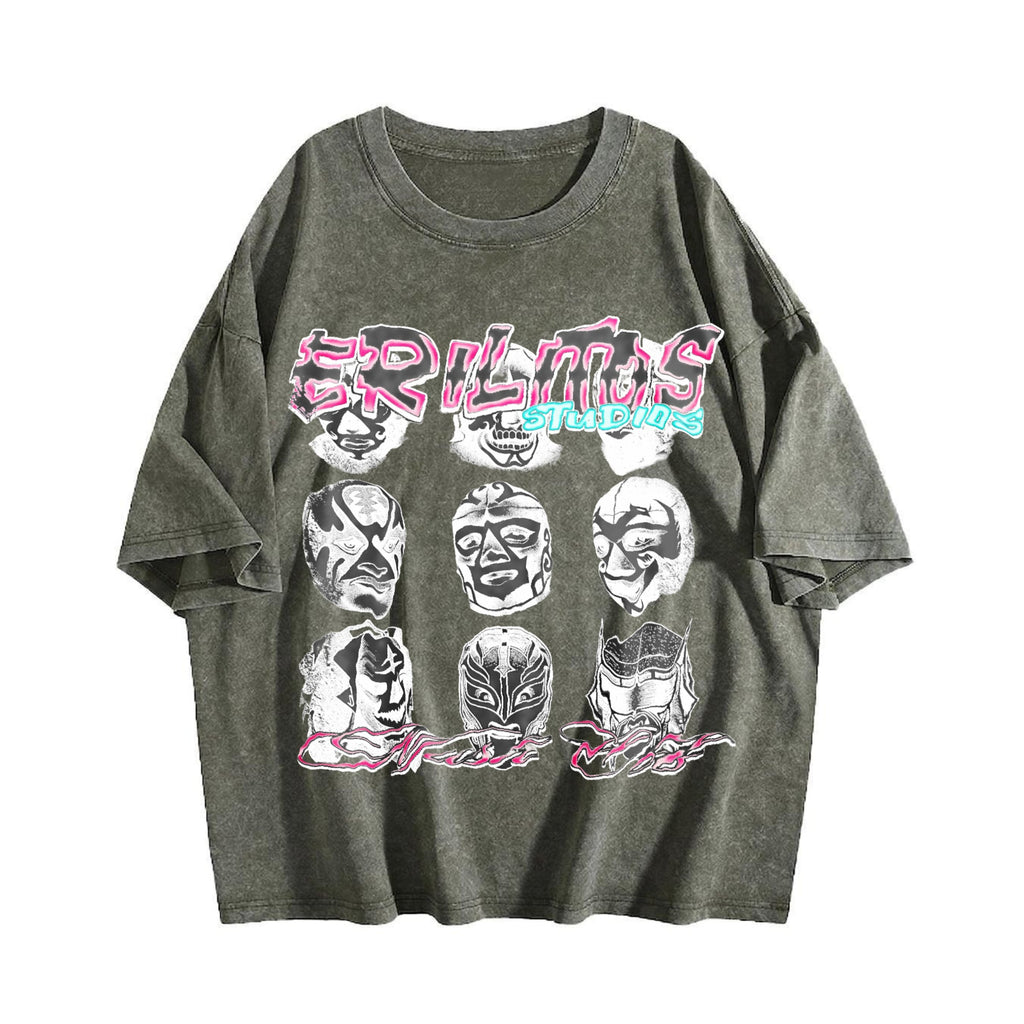 Lucha Libre Masks Vintage Washed T-Shirt product image 4