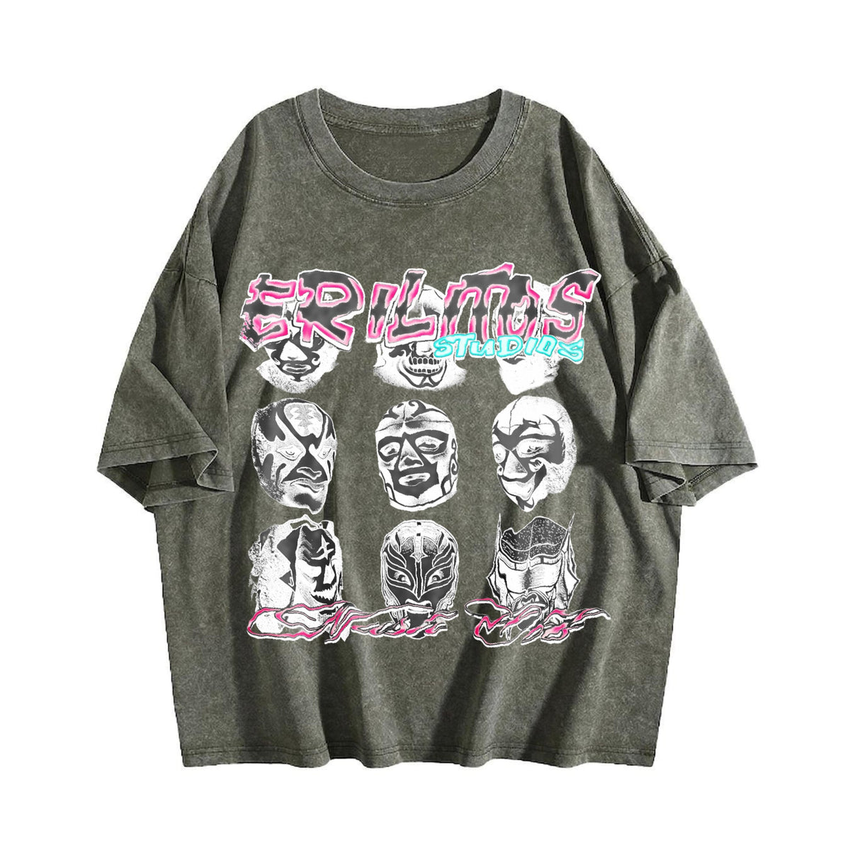 Lucha Libre Masks Vintage Washed T-Shirt product image 4