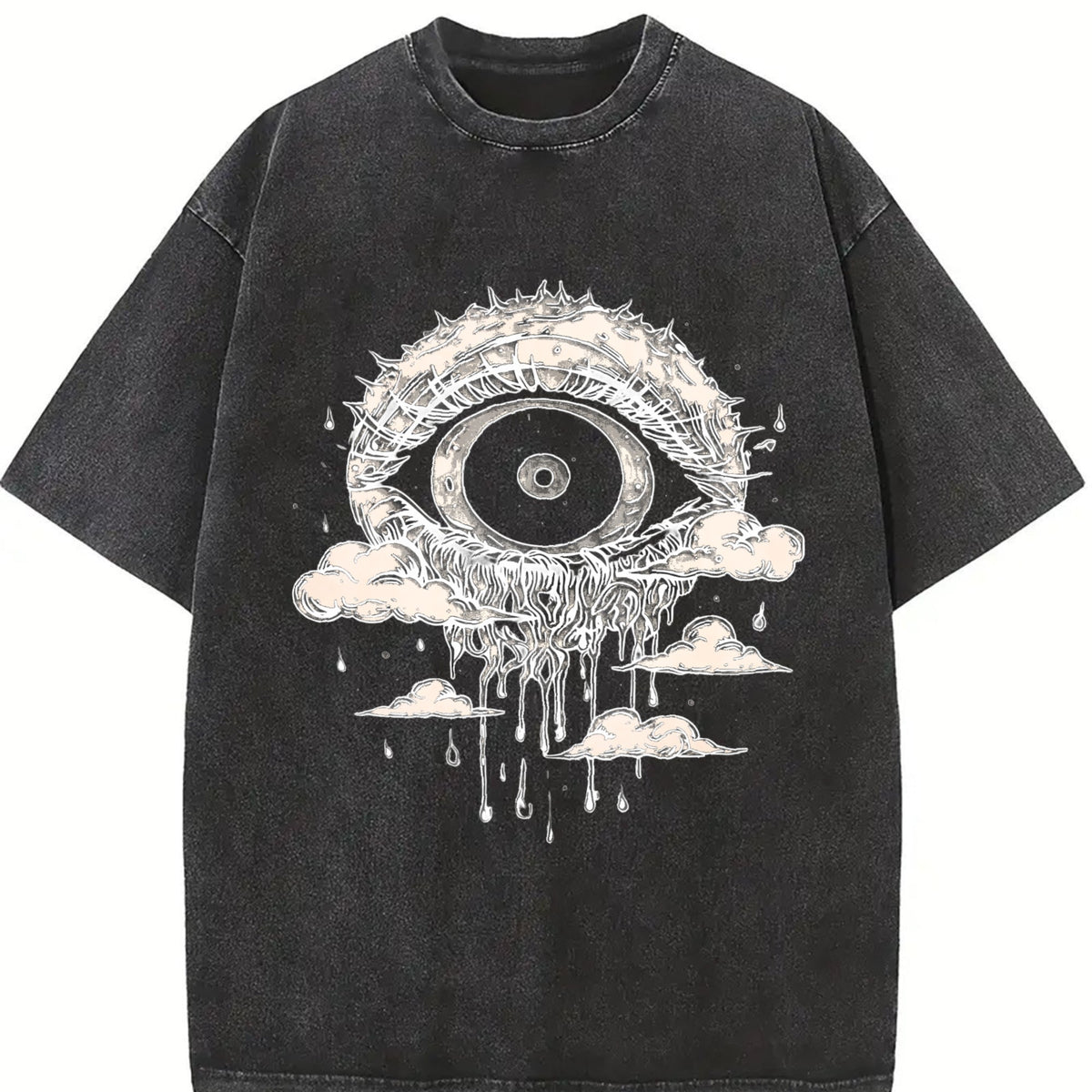 Gothic Evil Eye Dripping Cloud Vintage Washed T-Shirt product image 2