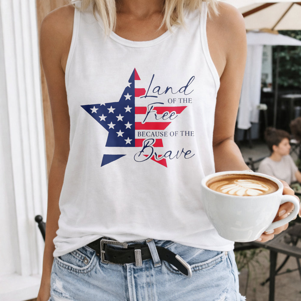Patriotic Star Flag Land Of The Free Because Of The Brave Women's Tank Top