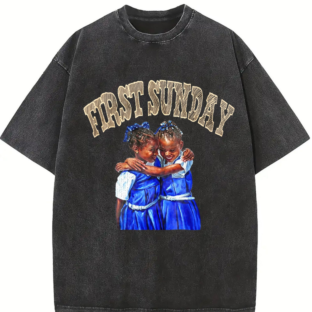 First Sunday Children Hugging Vintage Washed T-Shirt product image 2