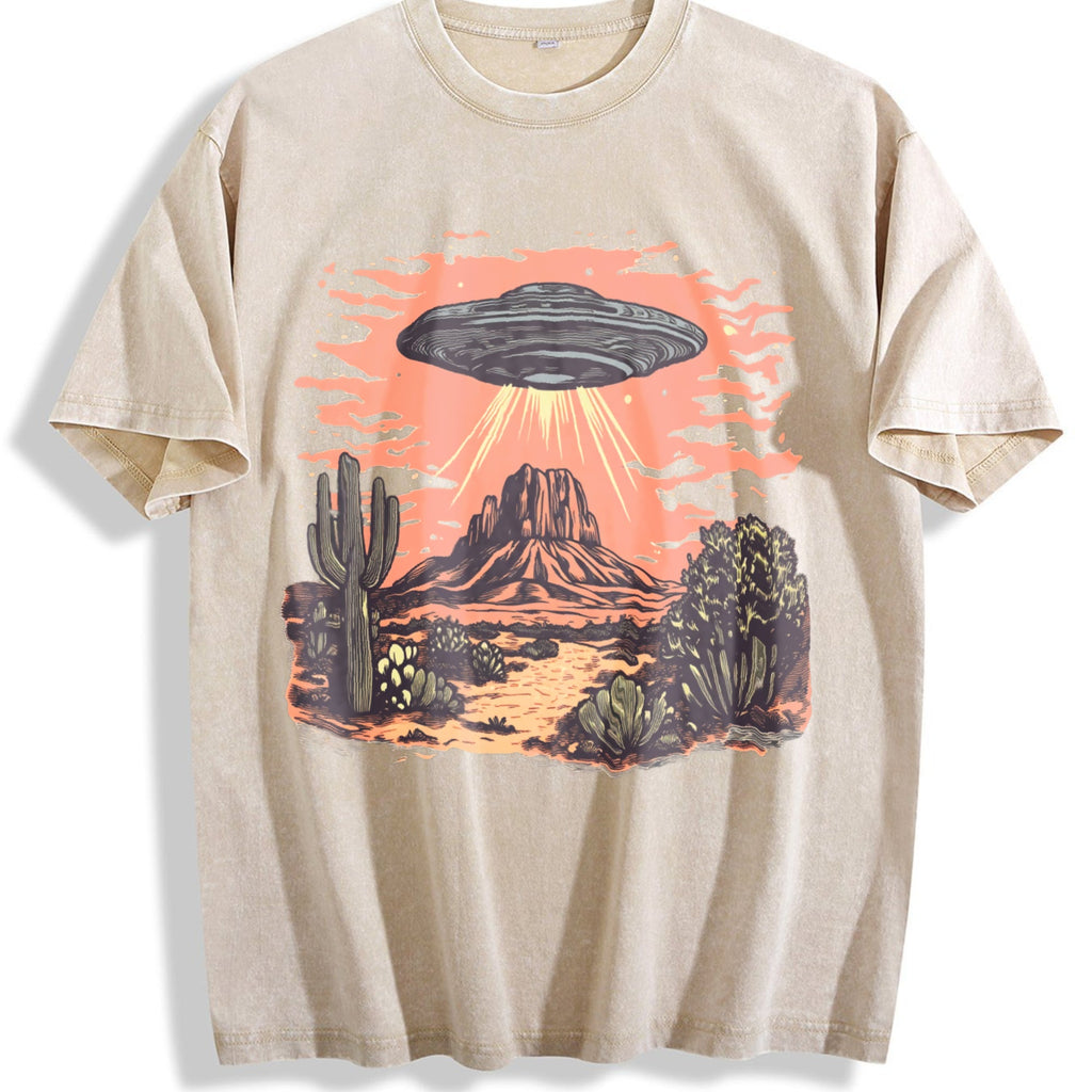 UFO In Dessert Y2K Vintage Washed T-Shirt product image 1