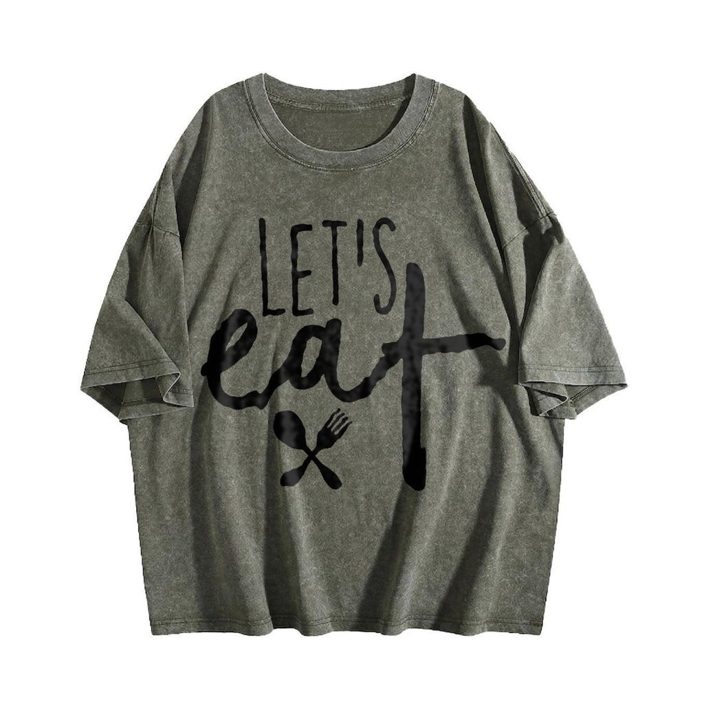 Let's Eat Funny Humor Grandma Vintage Washed T-Shirt product image 4