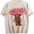 Floral Head Portrait Vintage Washed T-Shirt product image 1
