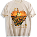 Sunset Sunflower Heart Peace Sign Y2K Boxy Aesthetic product image 1