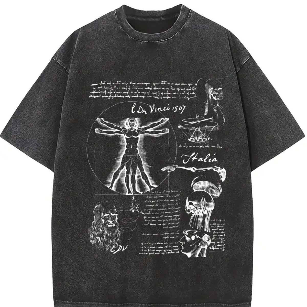 Da Vinci Vitruvian Man Vintage Washed T-Shirt product image 2