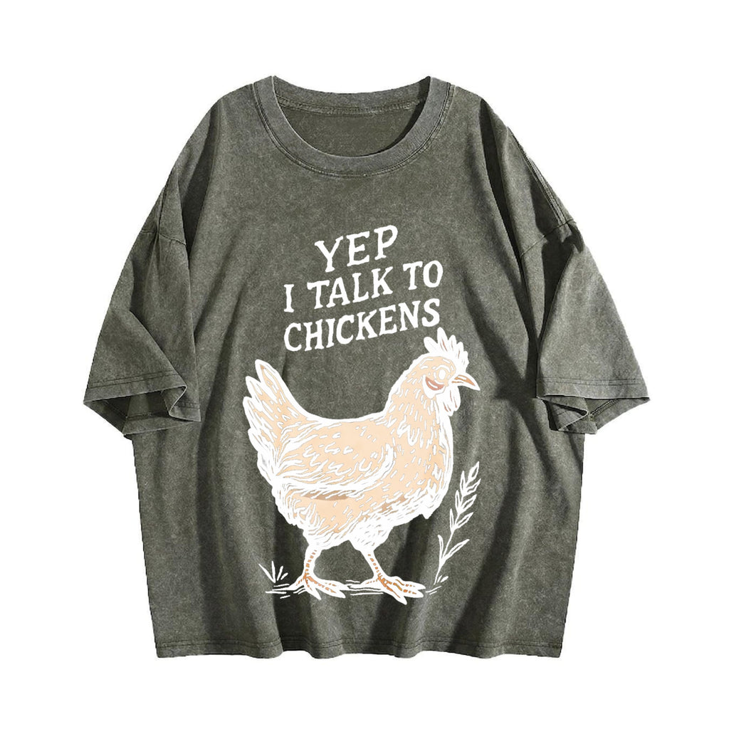 Yep I Talk To Chickens Vintage Washed T-Shirt product image 4