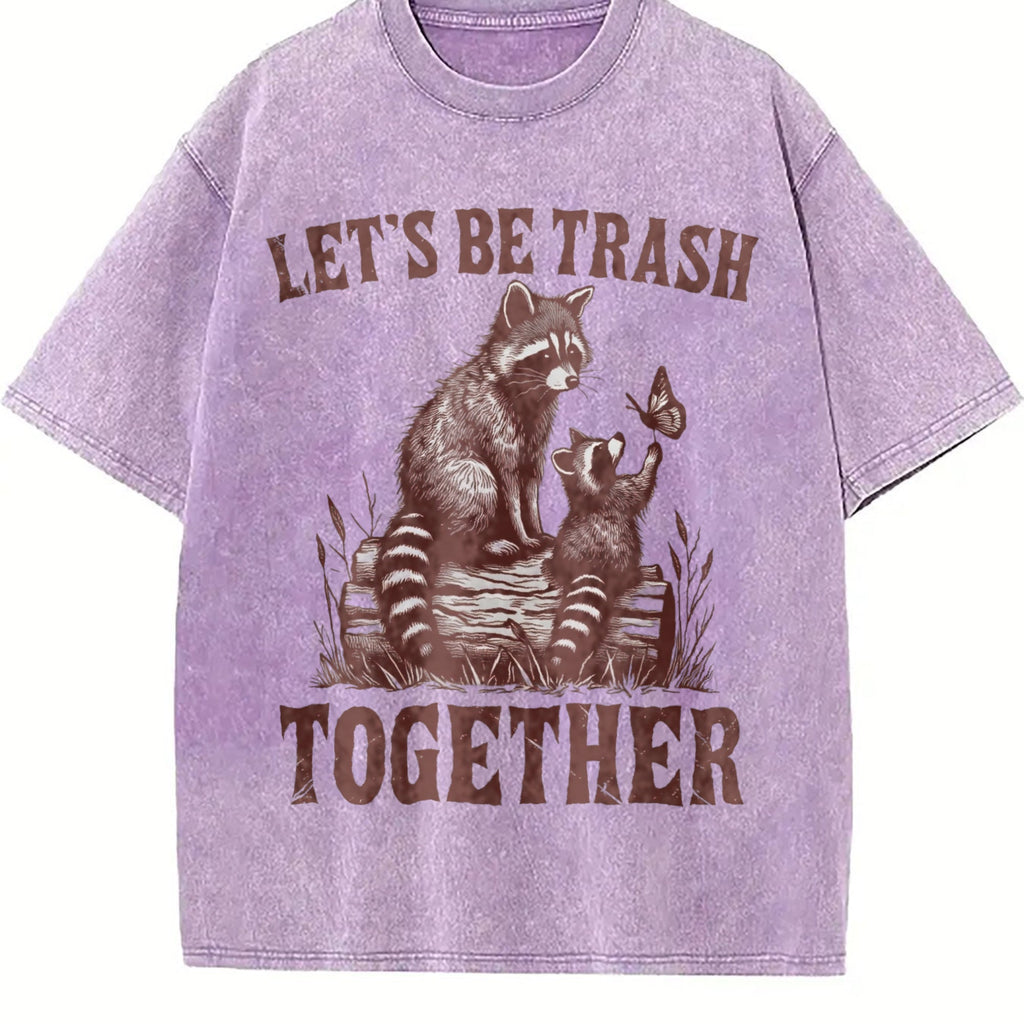 Let's Be Trash Together Raccoon 90s Vintage Washed T-Shirt product image 6