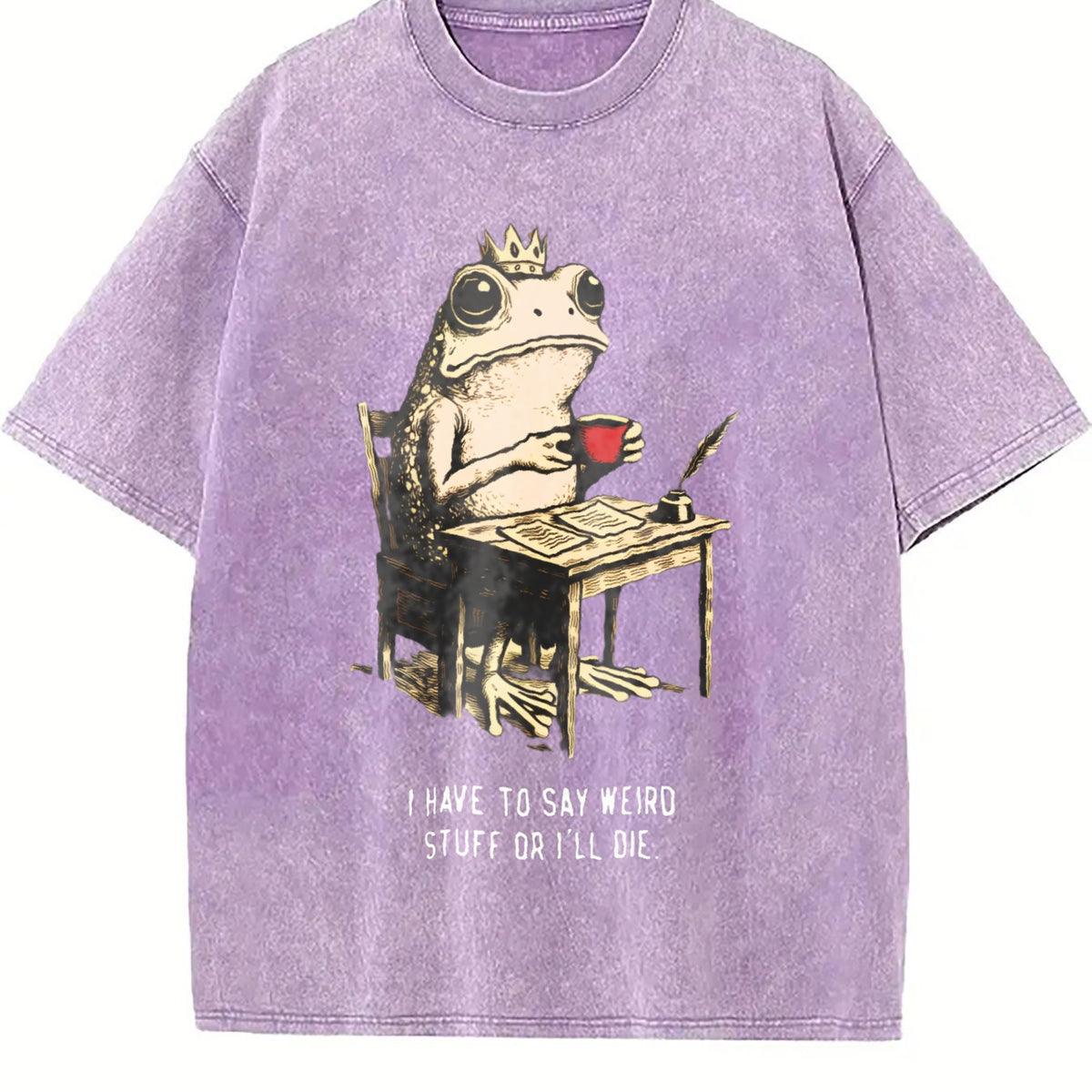 Frog Prince Says Weird Stuff Vintage Washed T-Shirt product image 6
