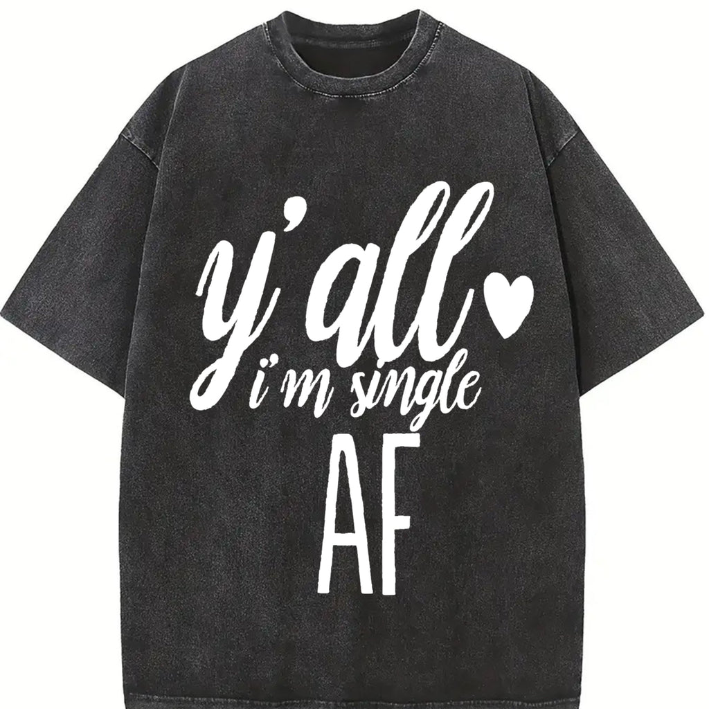 I'm Single Funny Y'all I'm Af I'm Af Vintage Washed T-Shirt product image 2
