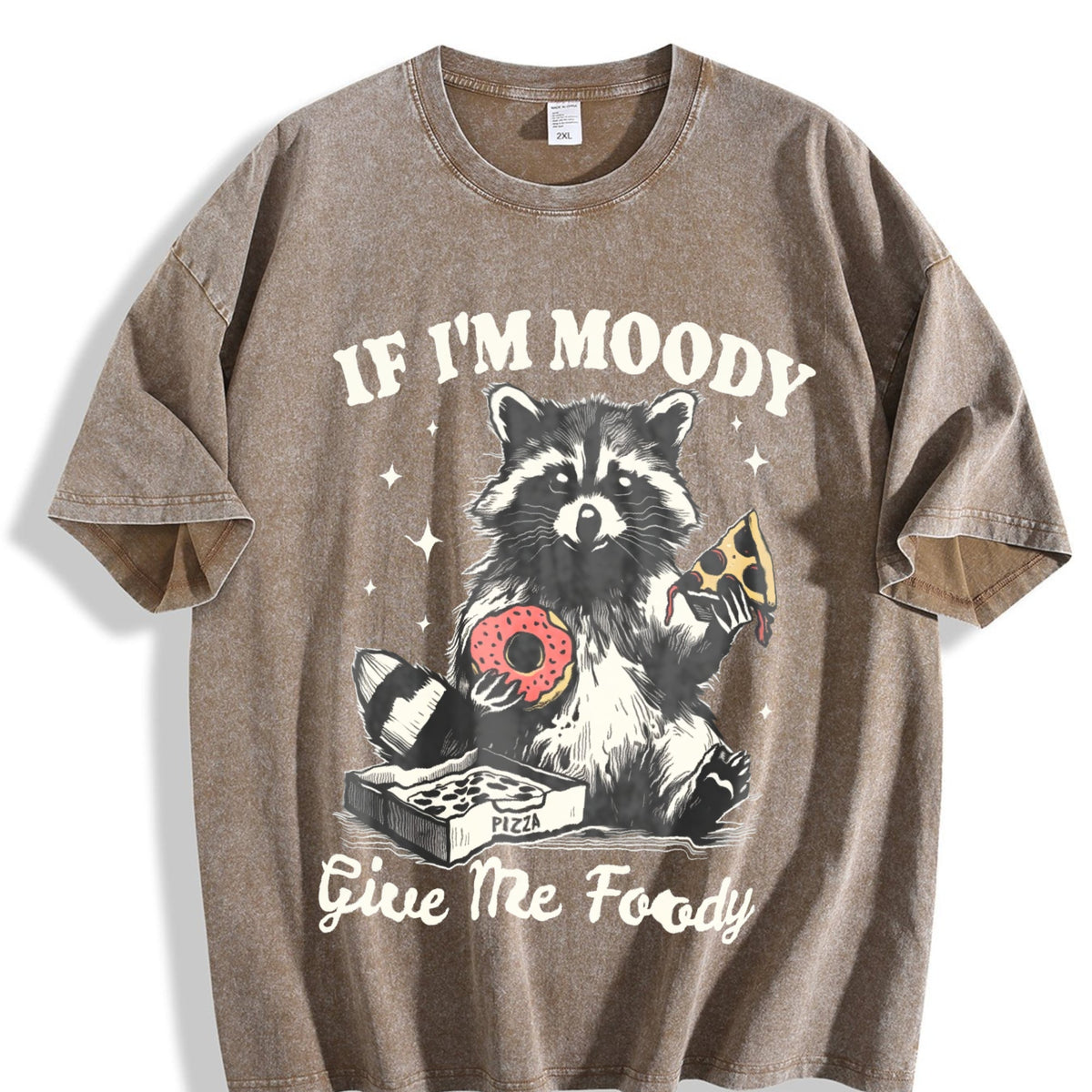 Raccoon If I'm Moody Give Me Foody Vintage Washed T-Shirt product image 3
