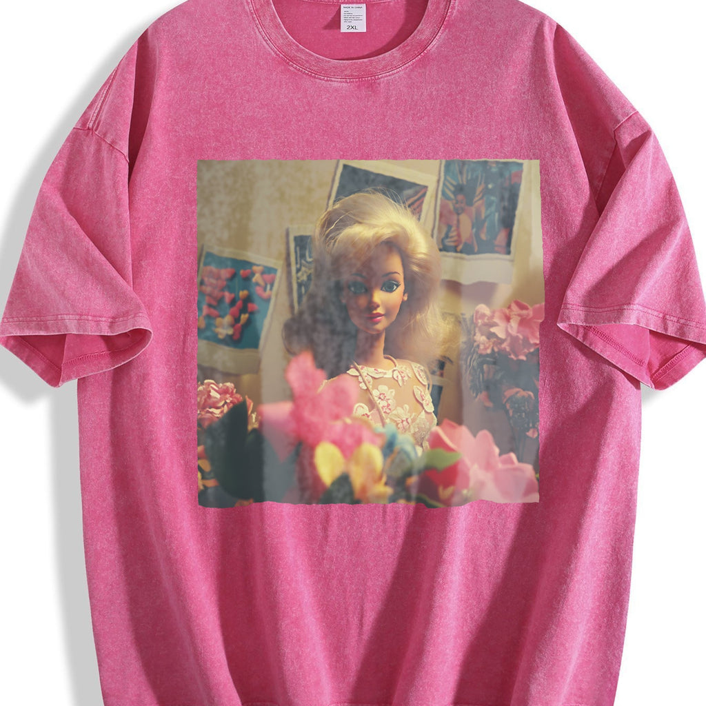 Doll with a Bouquet of Flowers Vintage Washed T-Shirt product image 7