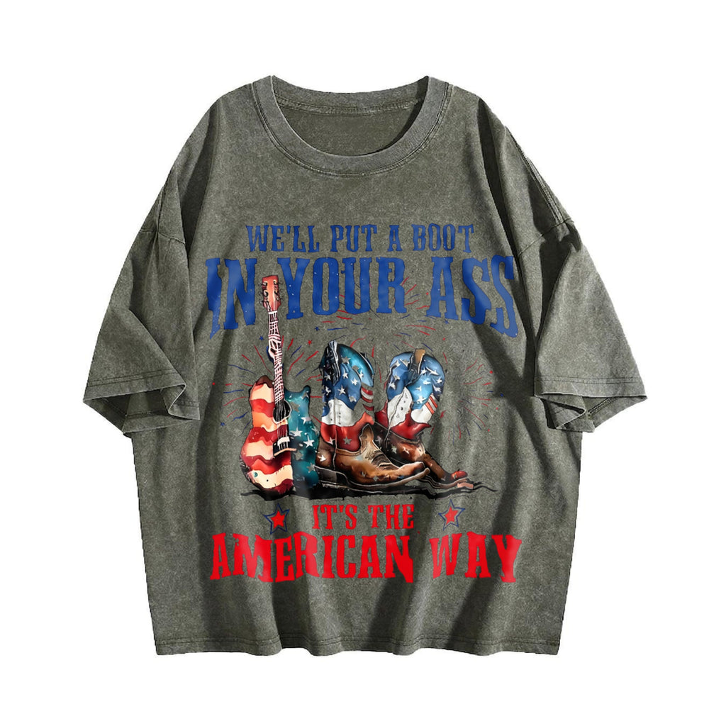 It's The American Way Cowboy Boot Guitar Vintage Washed product image 4