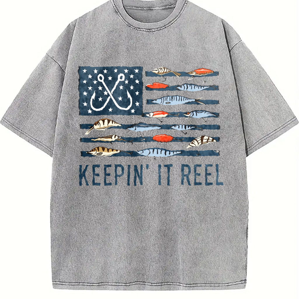 Fishing Enthusiast With Ink Nautical Flag Vintage Washed product image 5