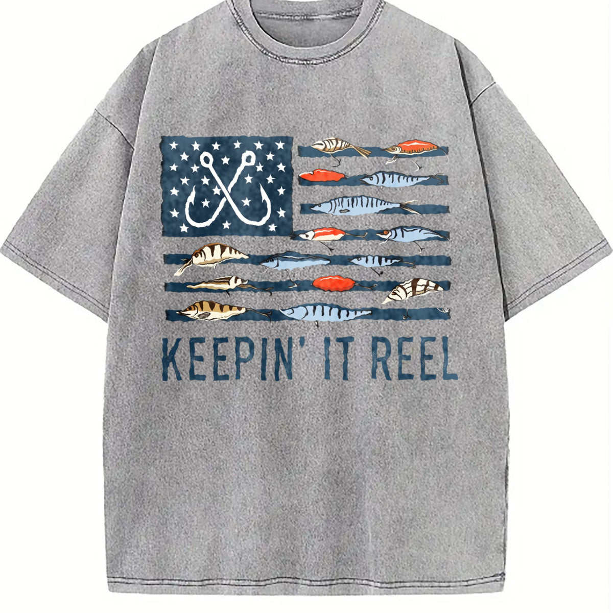 Fishing Enthusiast With Ink Nautical Flag Vintage Washed product image 5