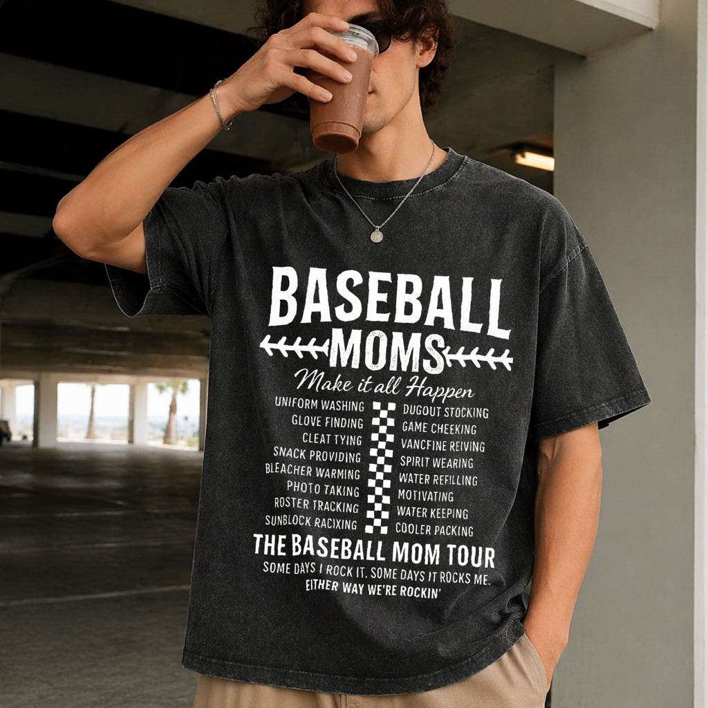 Funny Baseball Mom Vintage Washed T-Shirt product image 9