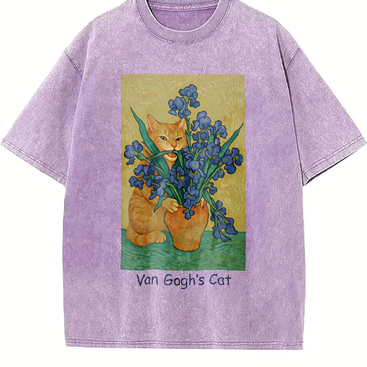 Van Gogh Cat Vintage Washed T-Shirt product image 6