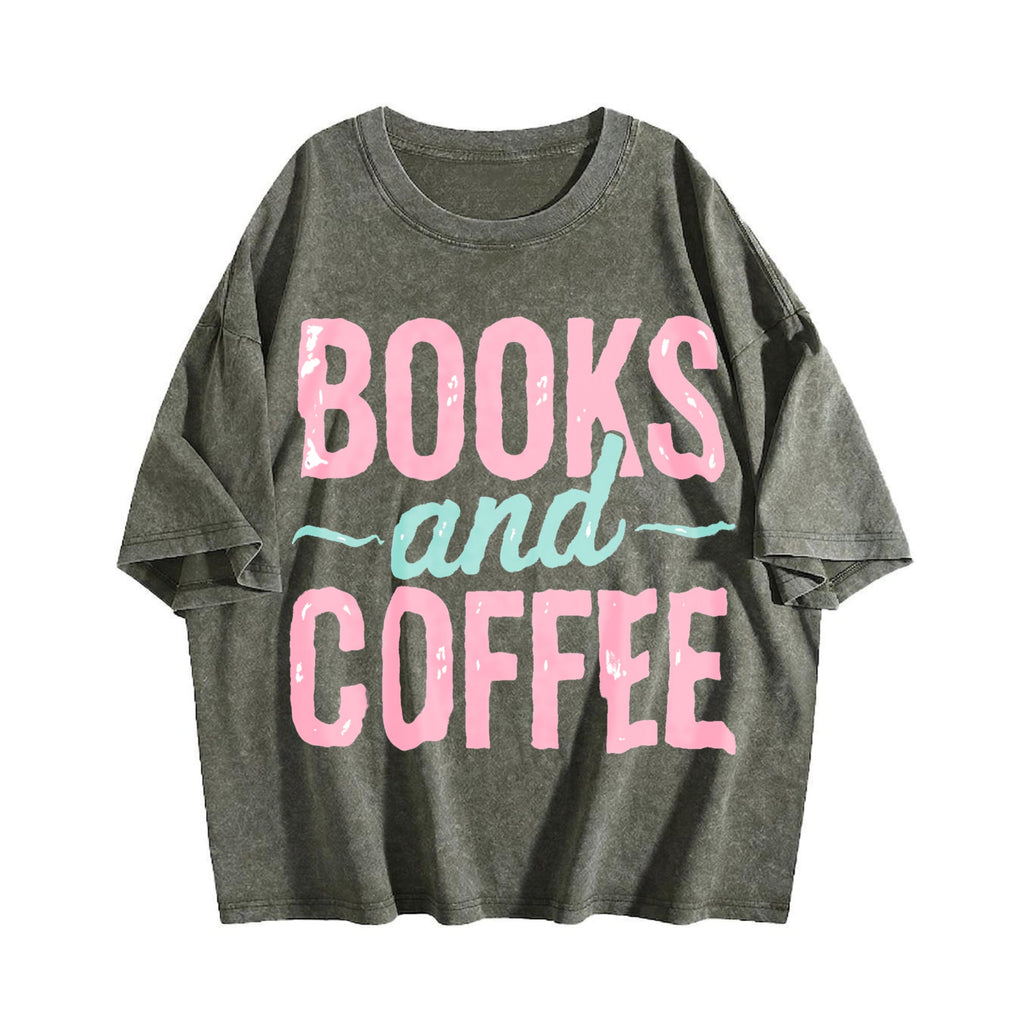 Book & Coffee Vintage Washed T-Shirt product image 4