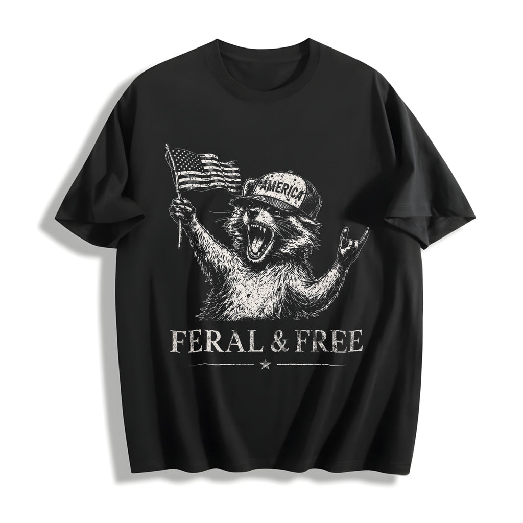 Feral & Free Raccoon Cotton T-Shirt product image 1