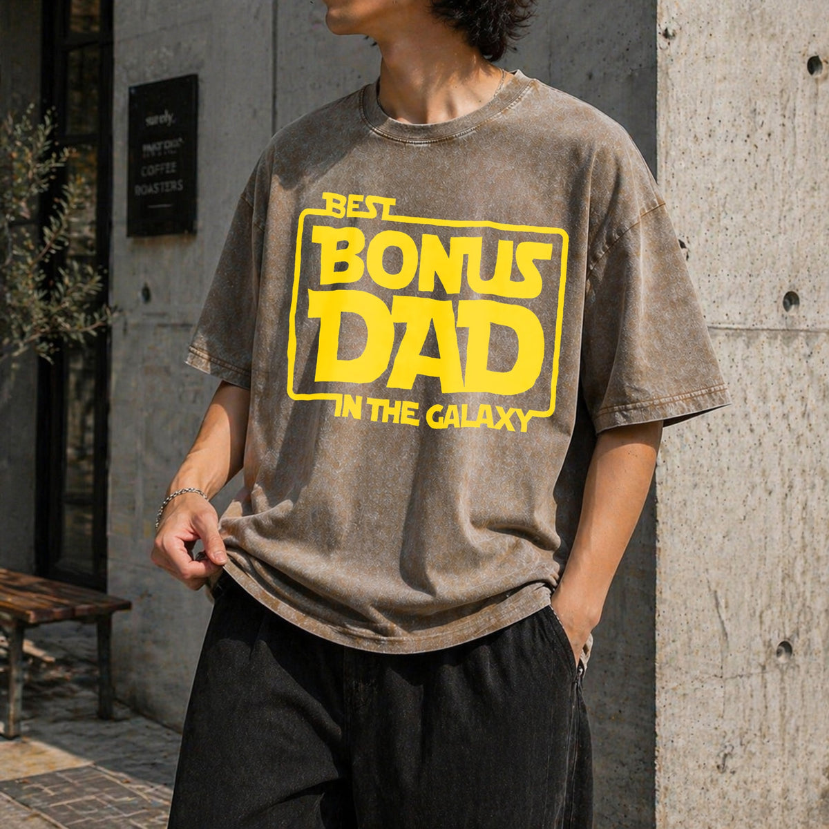 Best Bonus Dad In The Galaxy Vintage Washed T-Shirt product image 3