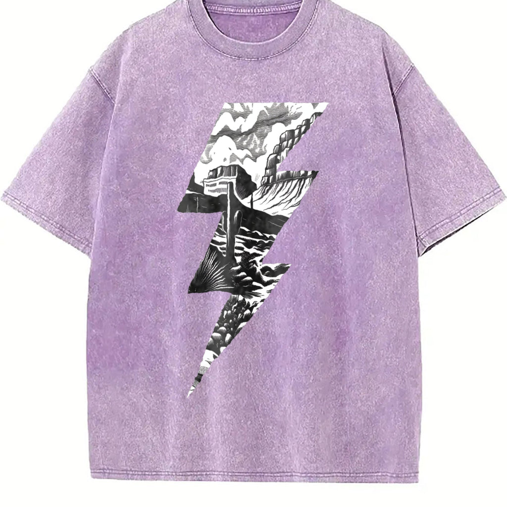Lightning Bolt Desert Cactus 90s Vintage Washed T-Shirt product image 6