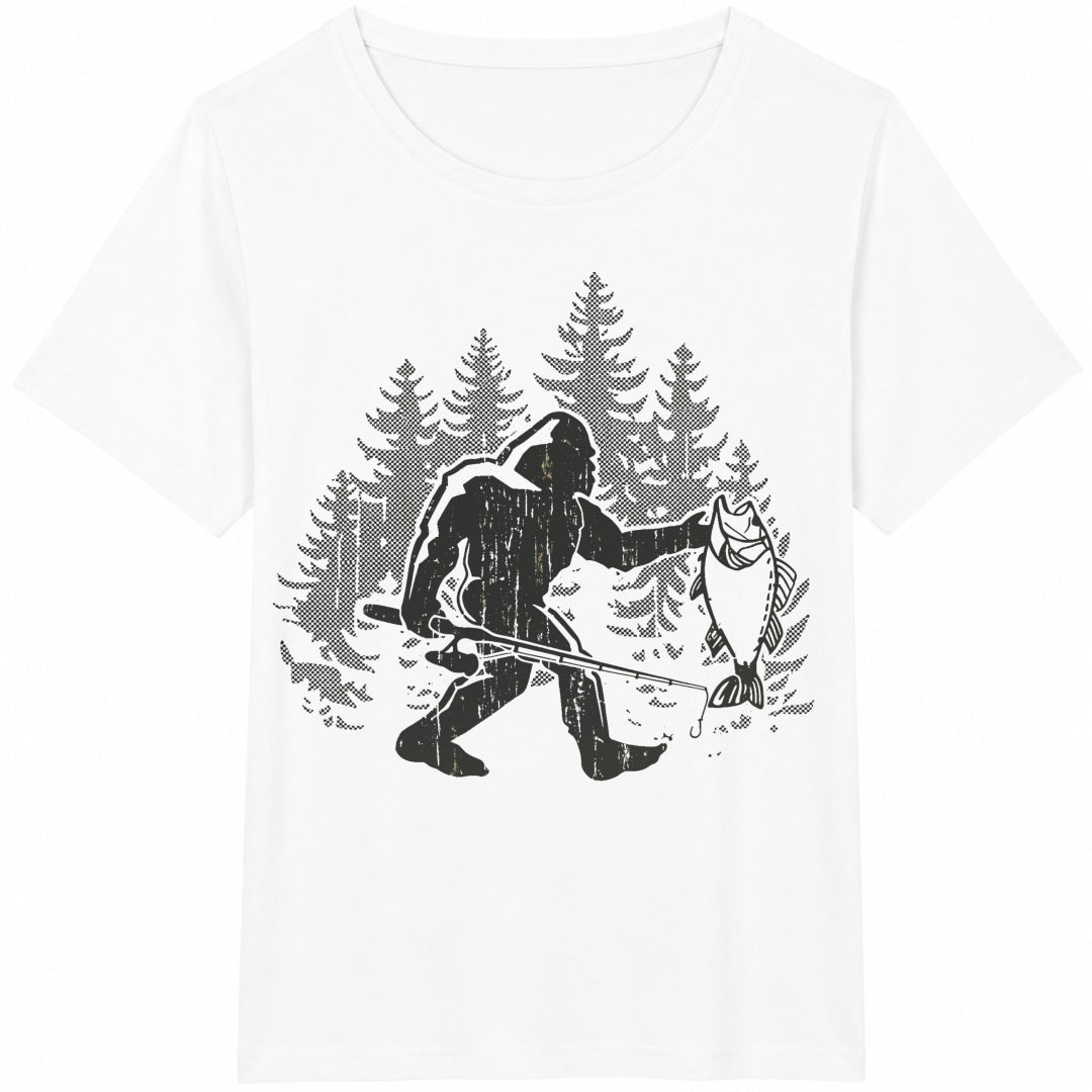 Bigfoot Fishing - Funny Sasquatch Fisherman - Angler Cotton product image 2