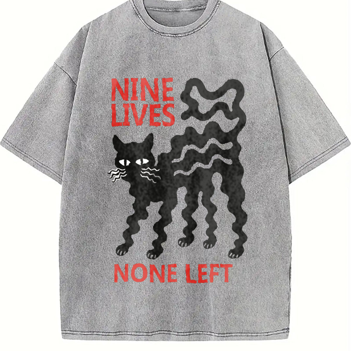 Nine Lives Cat Vintage Washed T-Shirt product image 5