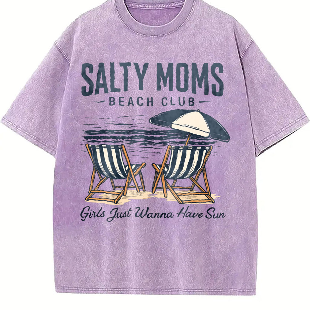 Salty Moms Beach Club Vintage Washed T-Shirt product image 6