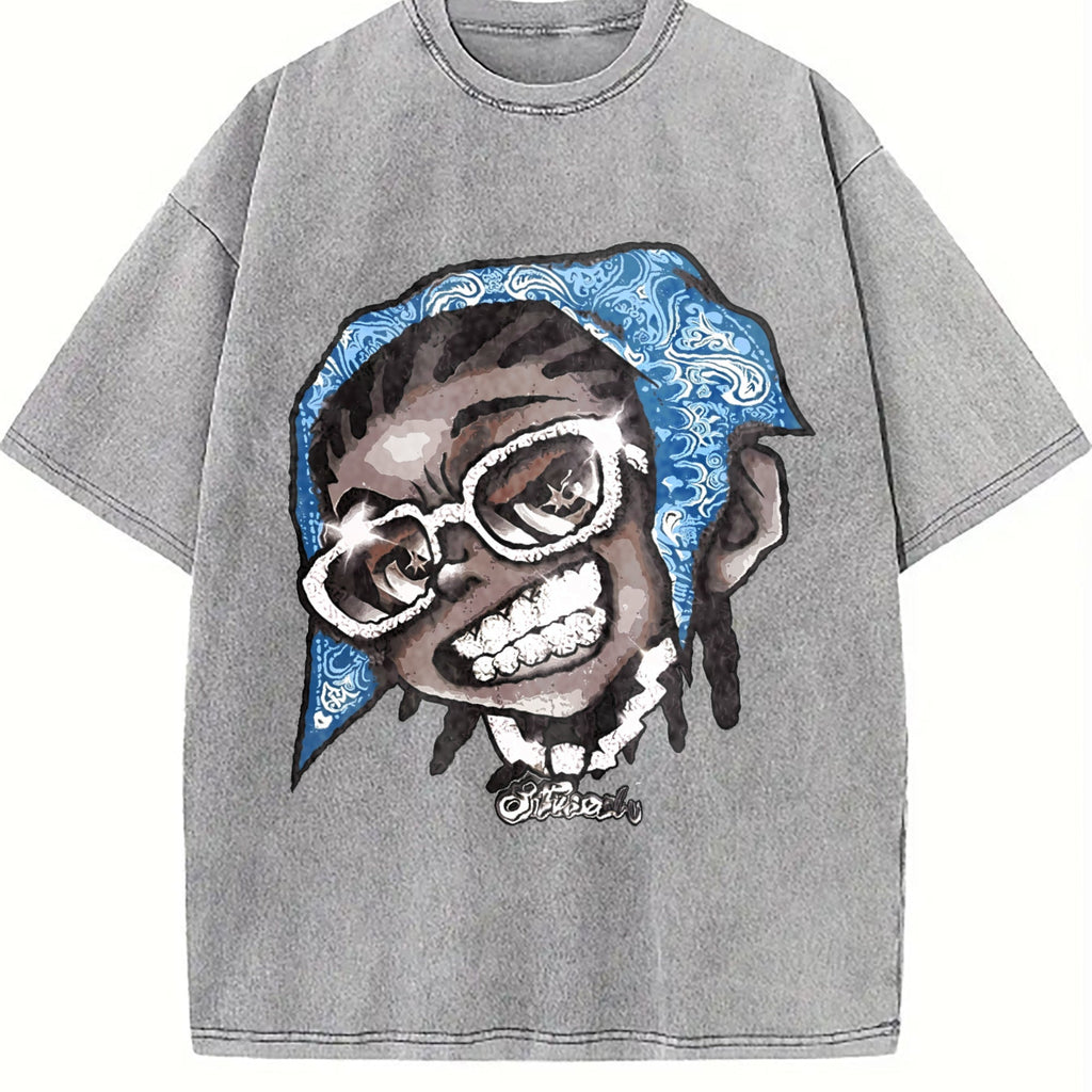 Hip Hop Cartoon Character Vintage Washed T-Shirt product image 5