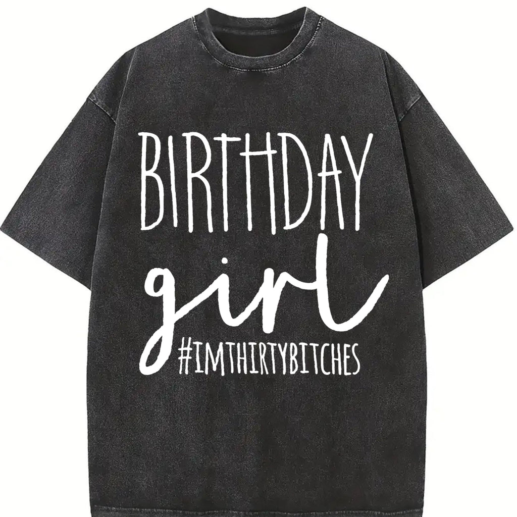 Birthday Girl 30th Funny Vintage Washed T-Shirt product image 2
