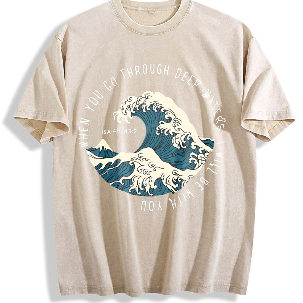 Japanese Great Wave Off Kanagawa - For Surf Vintage Washed product image 1