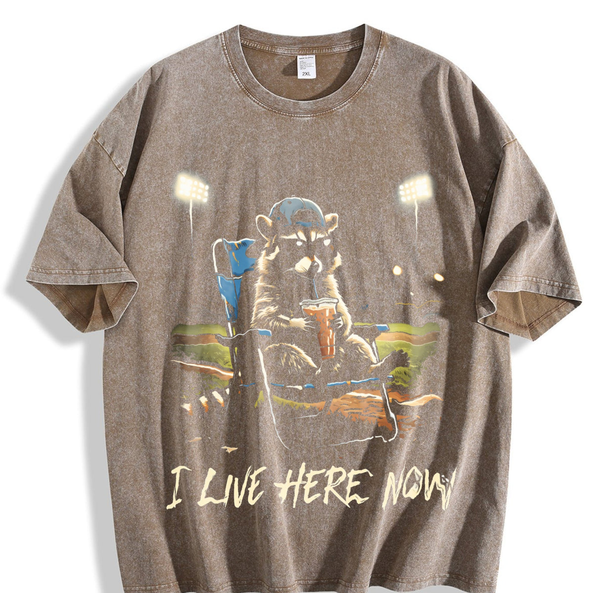 I Live Here Now Ballpark Vintage Washed T-Shirt product image 3
