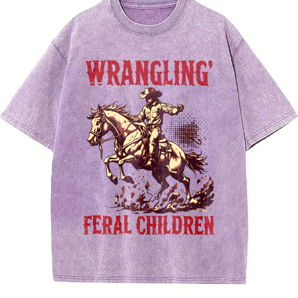 Wranglin' Feral Children Raccoon 90s Vintage Washed T-Shirt product image 6