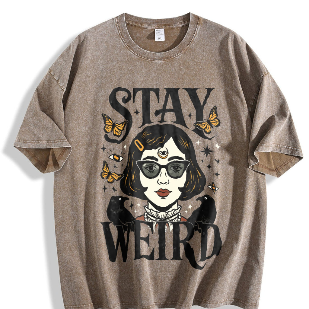 Stay Weird Witchy Girl Vintage Washed T-Shirt product image 3