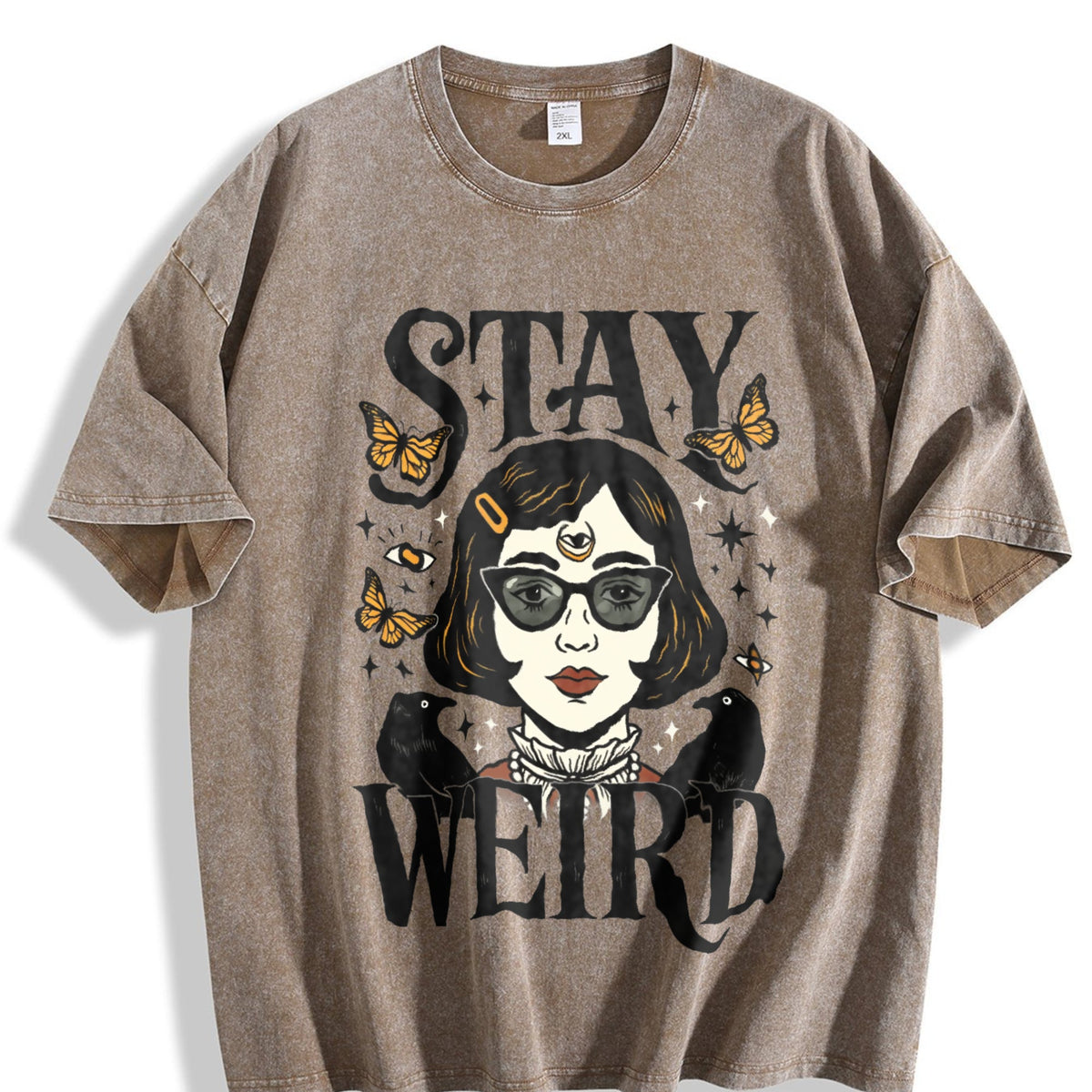 Stay Weird Witchy Girl Vintage Washed T-Shirt product image 3