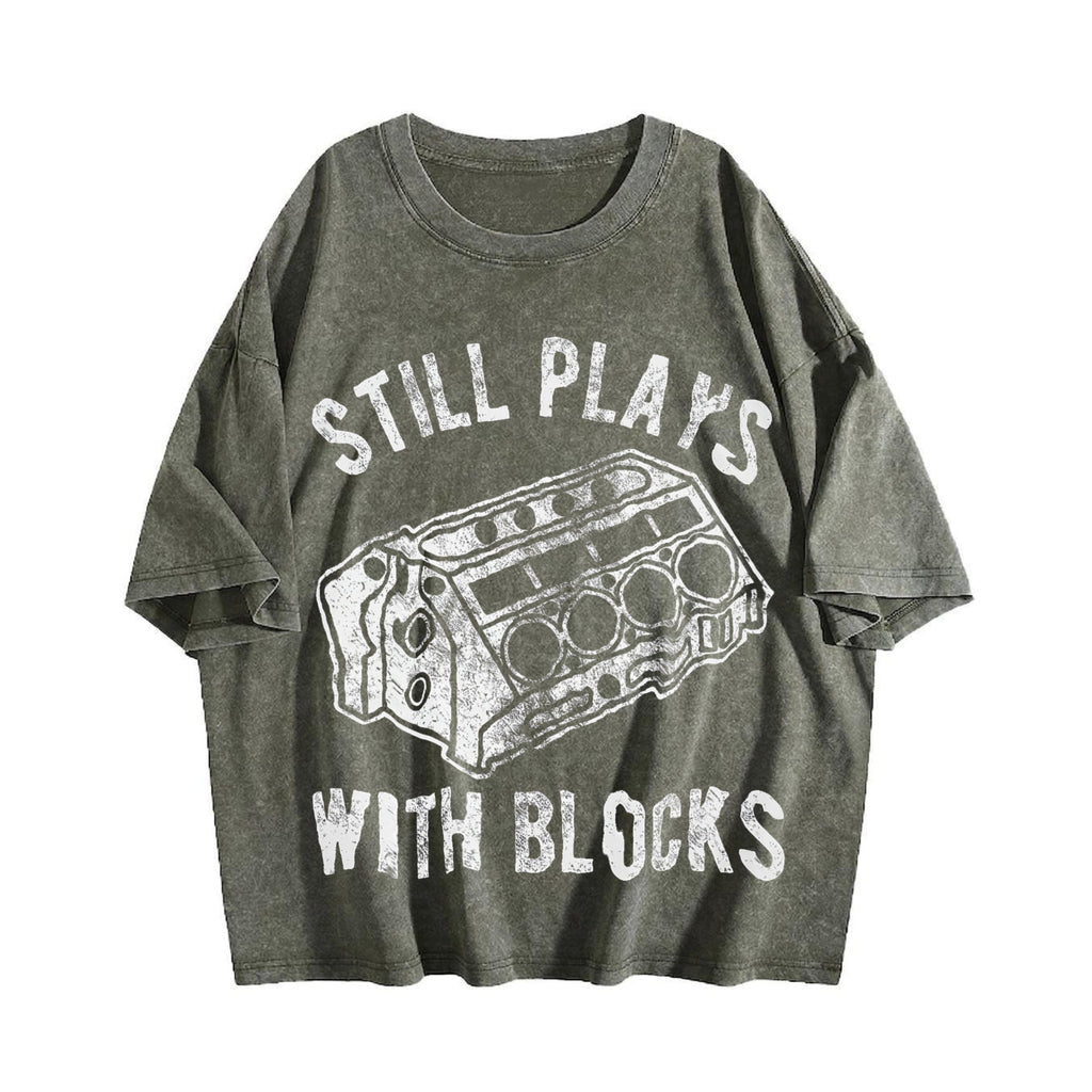 Still Plays With Blocks Funny Car Mechanic Racing Vintage product image 4