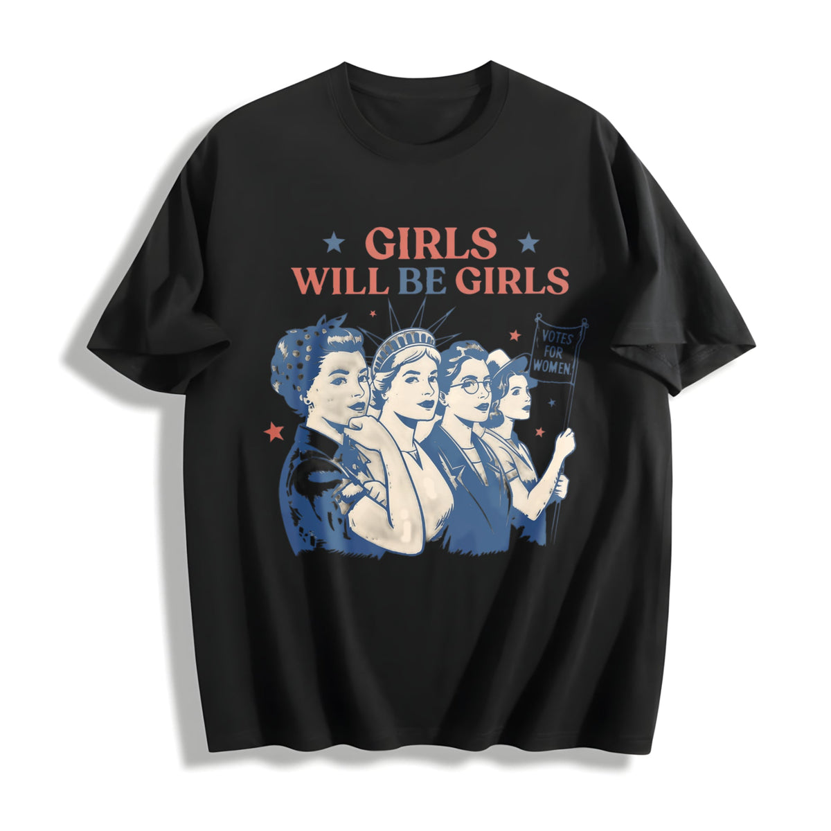 Girls Will Be : Patriotic Feminist 4th Of July Cotton product image 1
