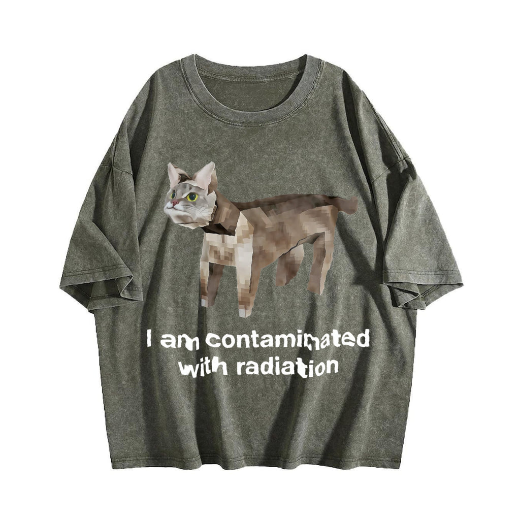 100 I Am Contaminated With Radiation Vintage Washed T-Shirt product image 4