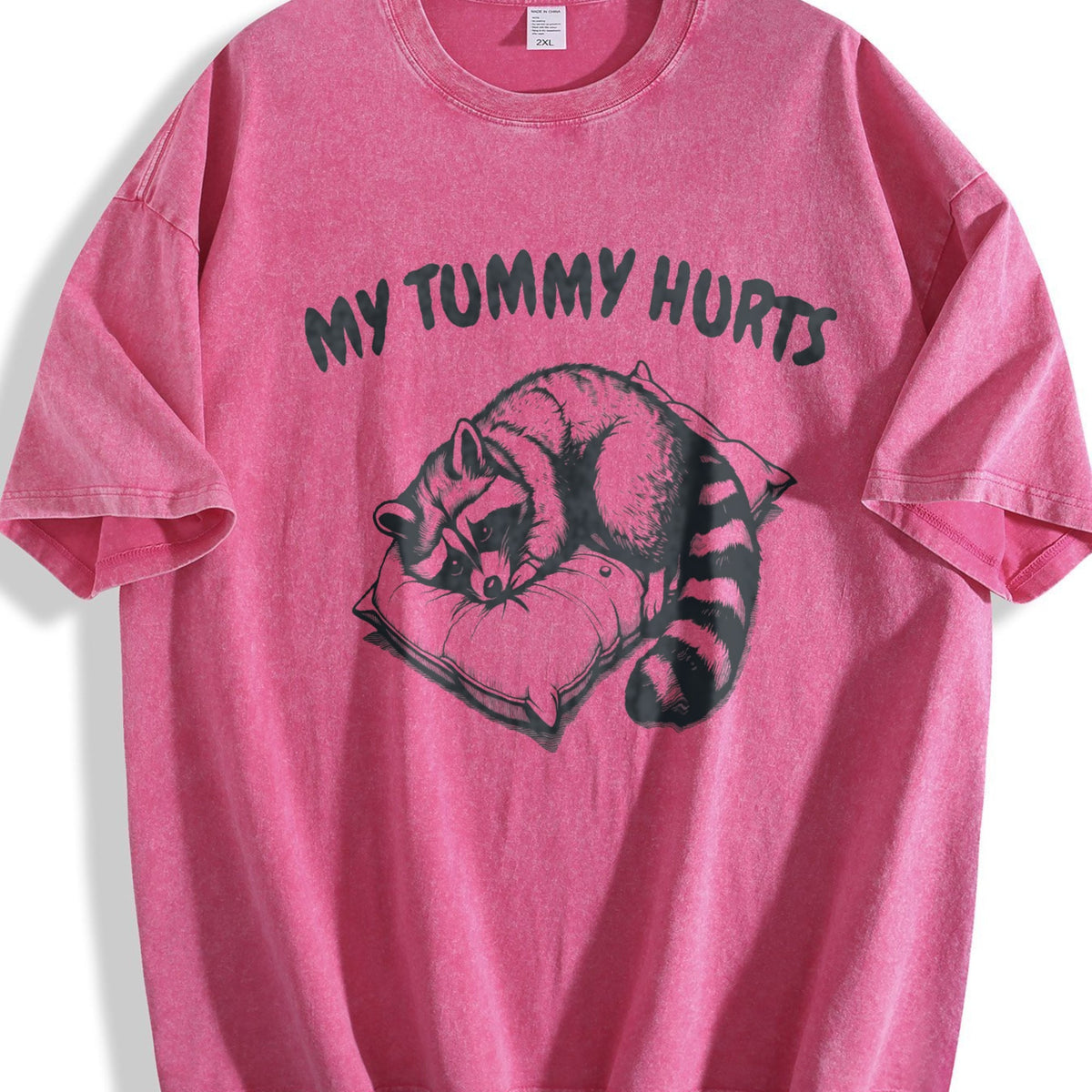 Cute Raccoon My Tummy Hurts 90s Vintage Washed T-Shirt product image 7