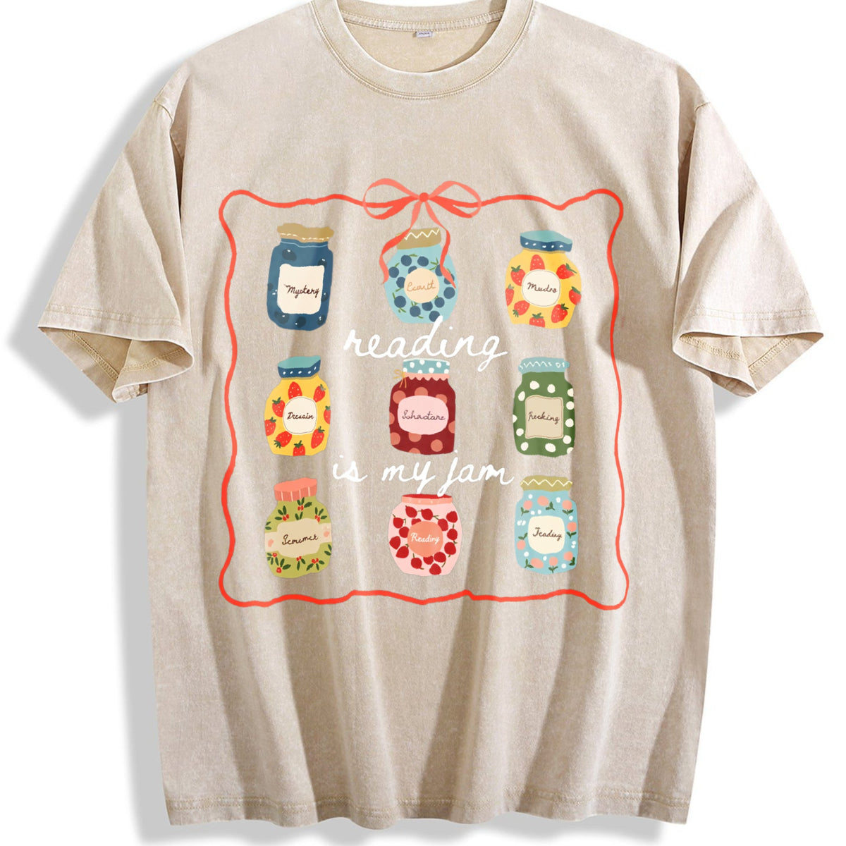 Reading Is My Jam Book Jars Vintage Washed T-Shirt product image 1