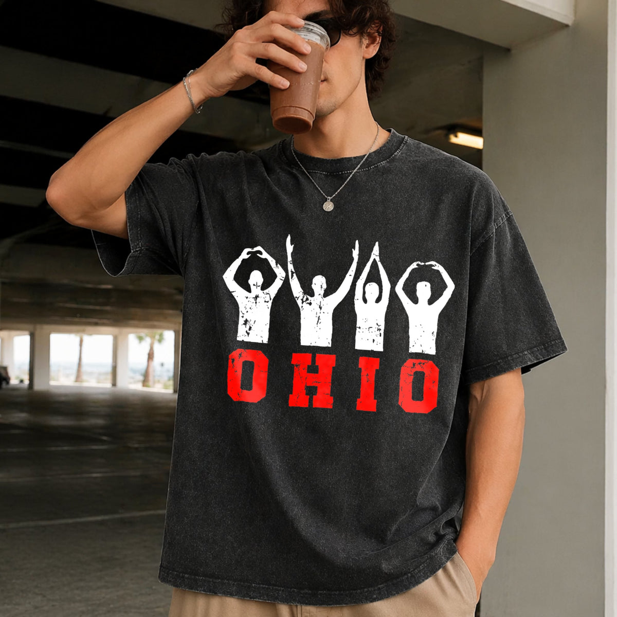 Ohio State Pride - Ohioan With Bold Red Letters Vintage product image 9