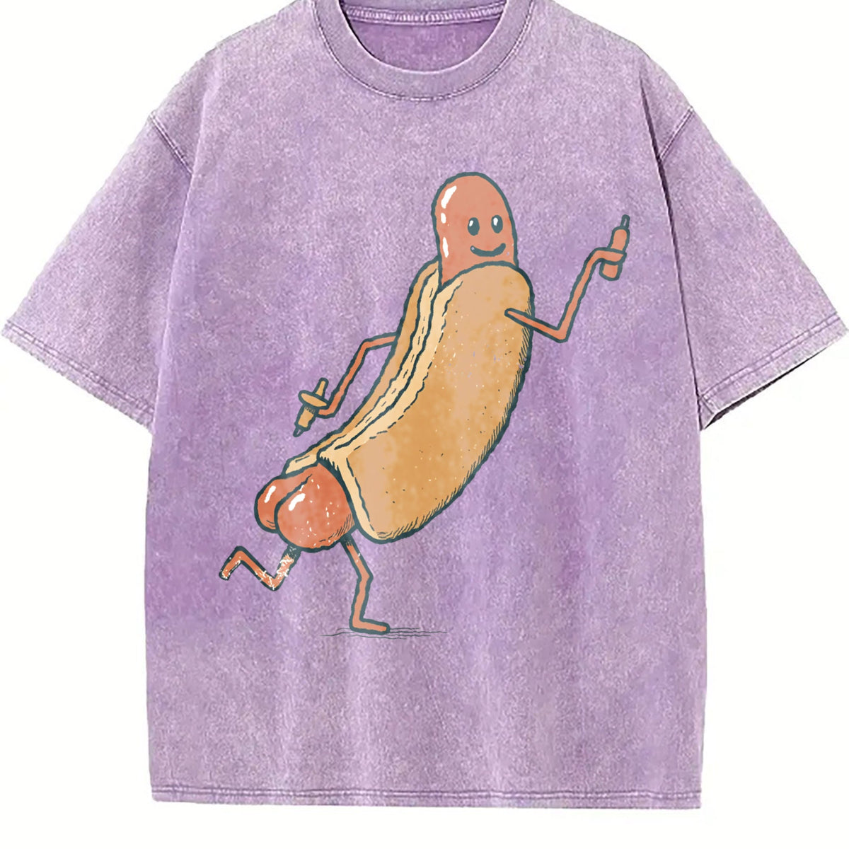 Funny Hotdog : Cute Vintage Washed T-Shirt product image 6