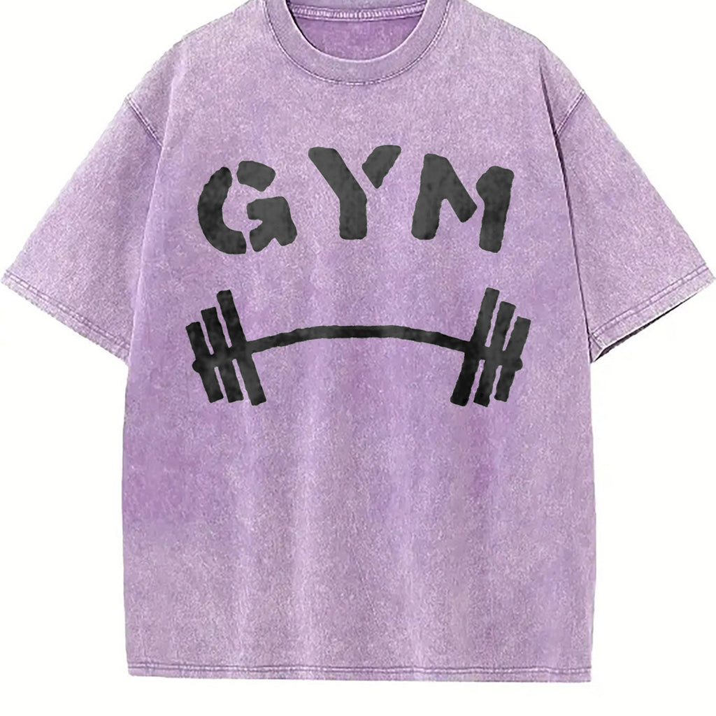 Vibrant Red Gym With Dumbbell Vintage Washed T-Shirt product image 6