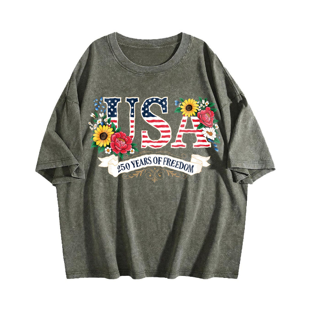 250th Anniversary United States Flowers Vintage Washed product image 4