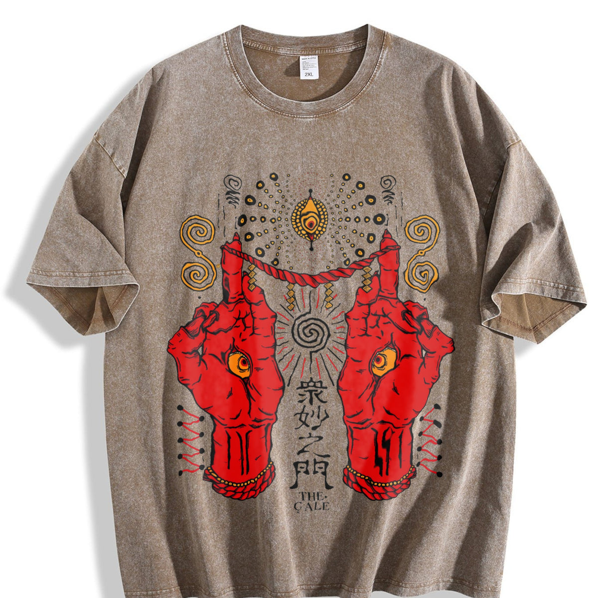 Occult Red Hand & All-seeing Eye Vintage Washed T-Shirt product image 3